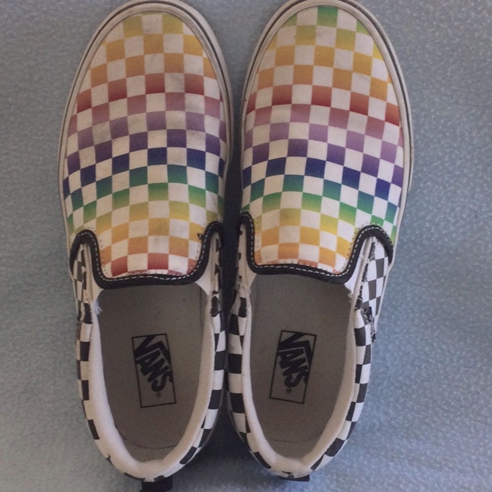 Rainbow vans youth size 5